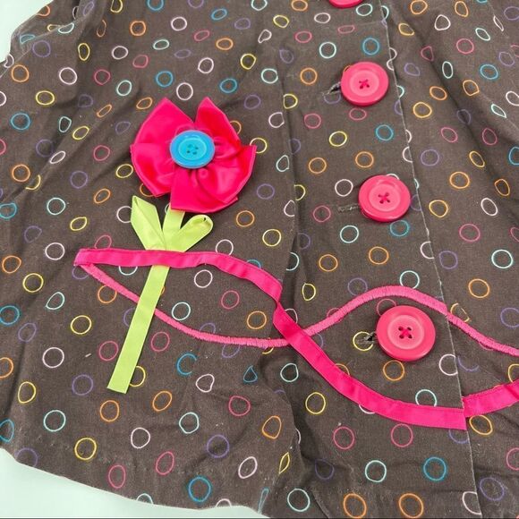 Bonnie Jean dress Fox & Floral embellished dress polka dots & panties size 2T - Picture 4 of 9